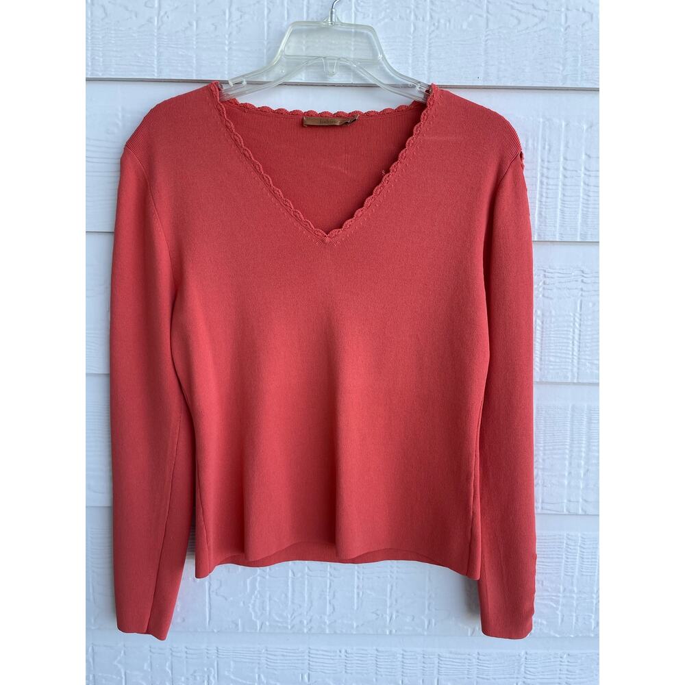Belldini Sweater XL peekaboo sleeve, v neck peach color